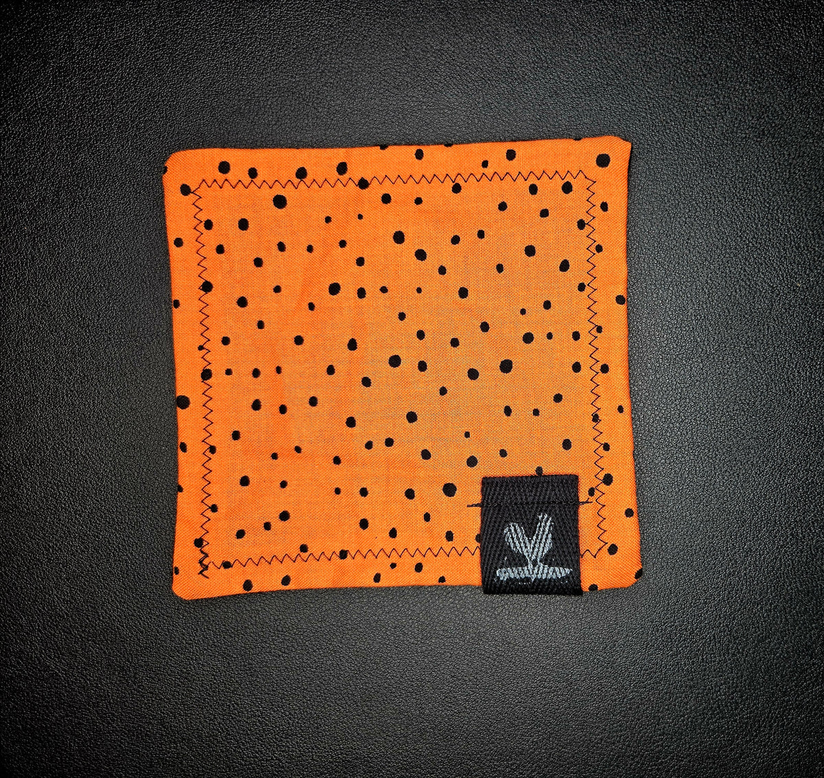 Rooster Ridge Rags Orange with Black Dots and Black Tag