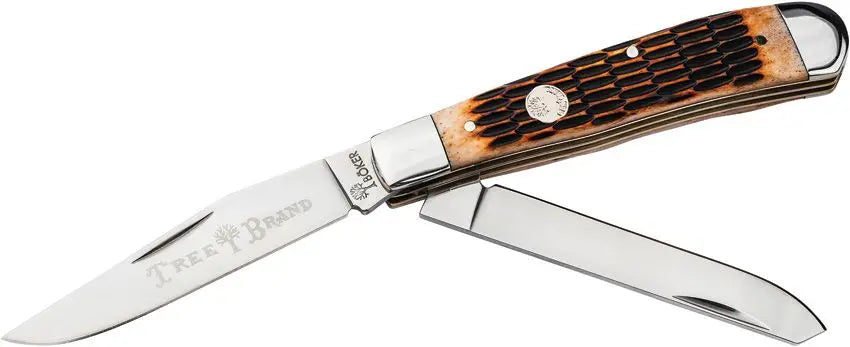 Boker Tree Brand Trapper Amber Bone