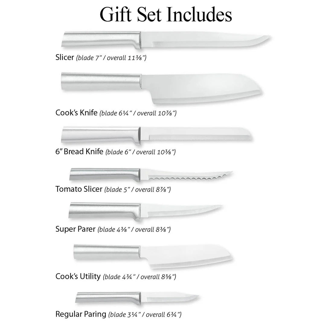 Rada Essential Oak Block Silver Aluminum Handle