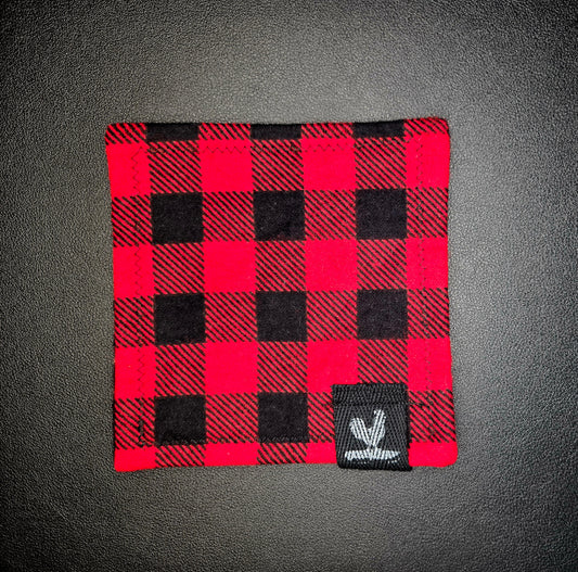 Rooster Ridge Rags Plaid: Black and Red Flannel with Black Tag