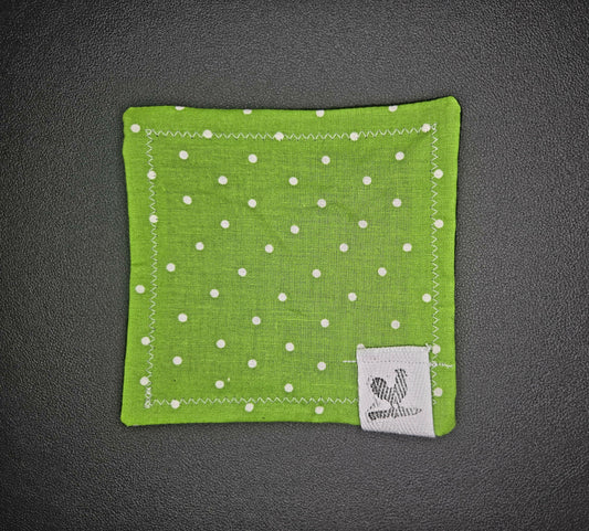 Rooster Ridge Rags Green with White Dots and White Stitching