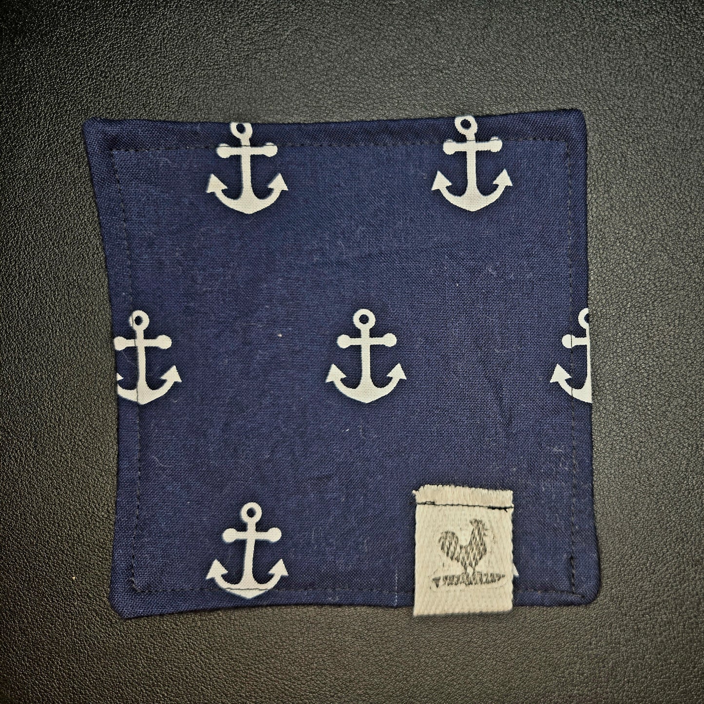 Rooster Ridge Rags Navy Blue with White Anchors