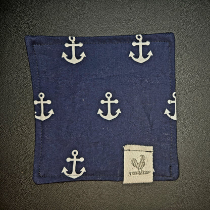 Rooster Ridge Rags Navy Blue with White Anchors