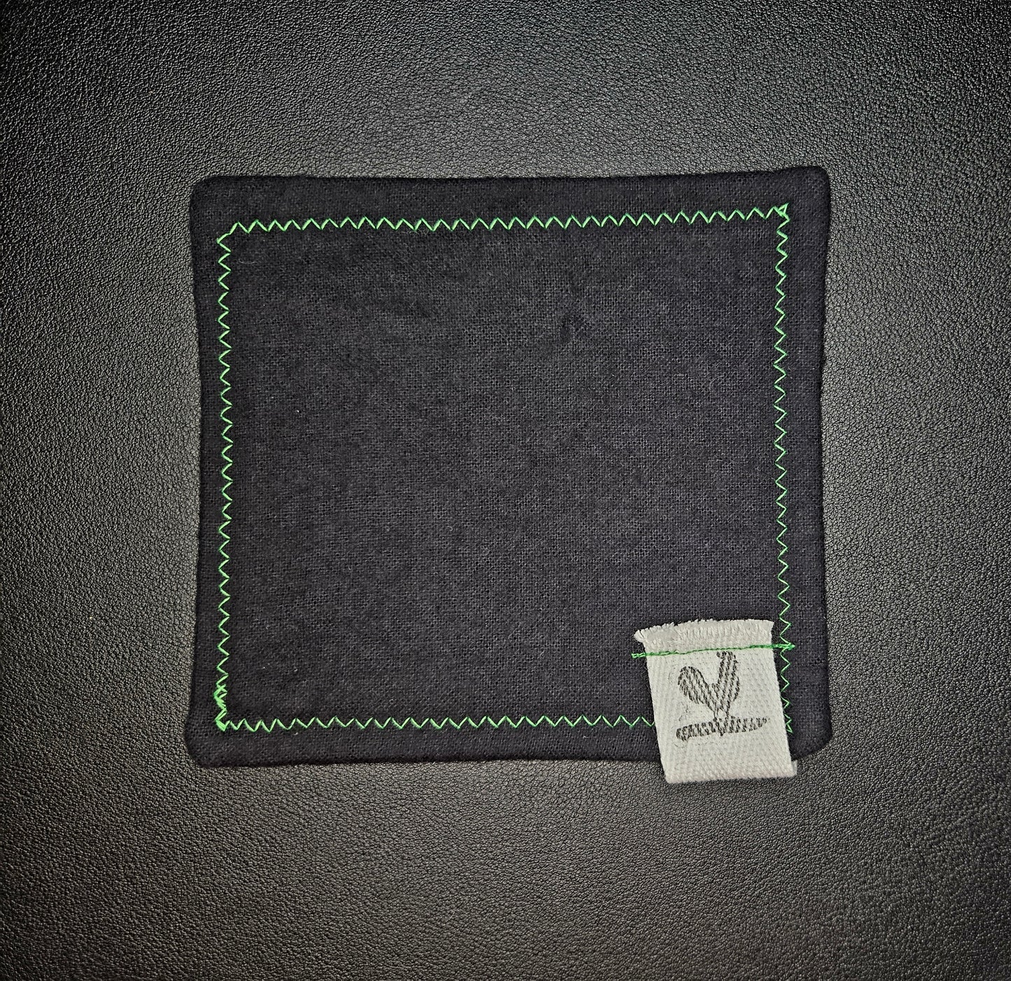 Rooster Ridge Rags Black with Green Stitching
