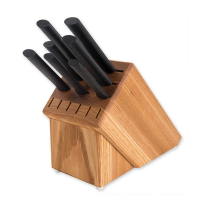 Rada Essential Oak Block Set Black Resin Handle
