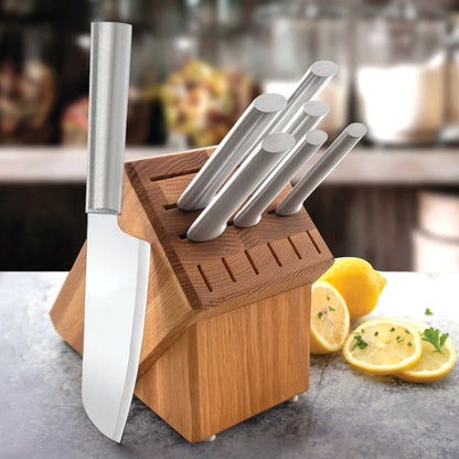 Rada Essential Oak Block Silver Aluminum Handle
