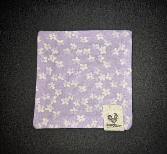 Rooster Ridge Rags Purple with White Flowers with White Stitching