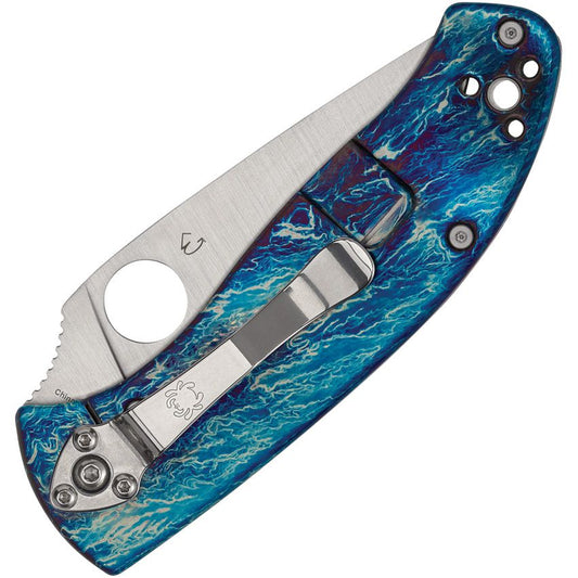 Spyderco Tenacious R.I.L. Titanium Blue Disarray